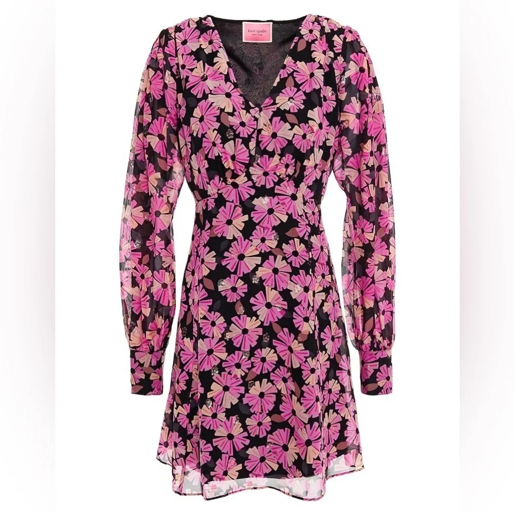 Kate Spade Pink Floral Long Sleeve Dress